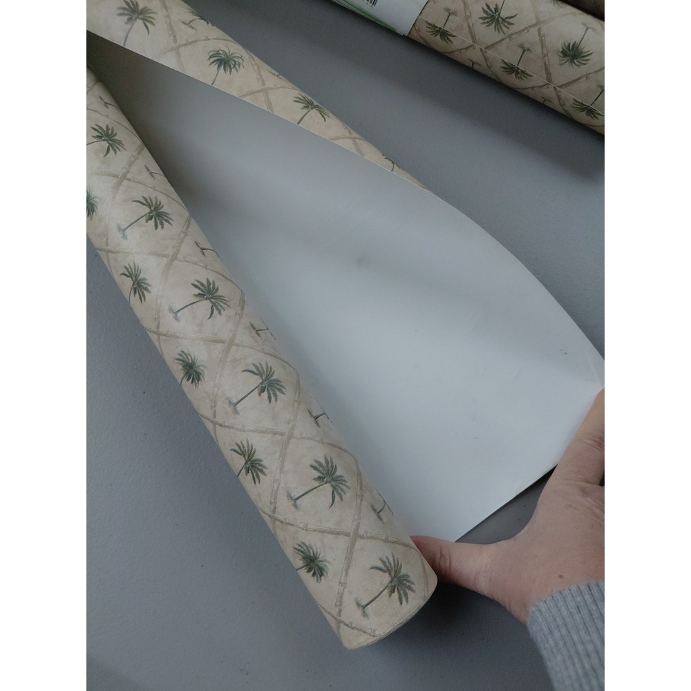 Waverly Wallpaper Palm Tree 3 Rolls 56 sq ft EACH Tropical Countryside NEW Beige - Picture 6 of 7